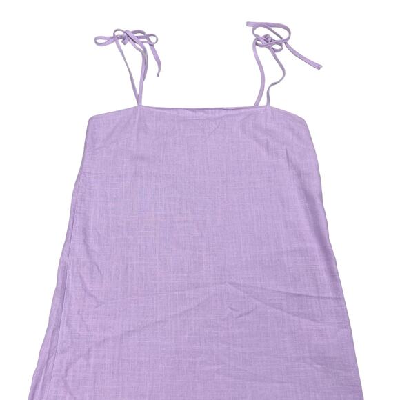 NWT SHOWPO Say It Ain't So Dress Sz 4 Lilac Linen Look - Picture 3 of 7